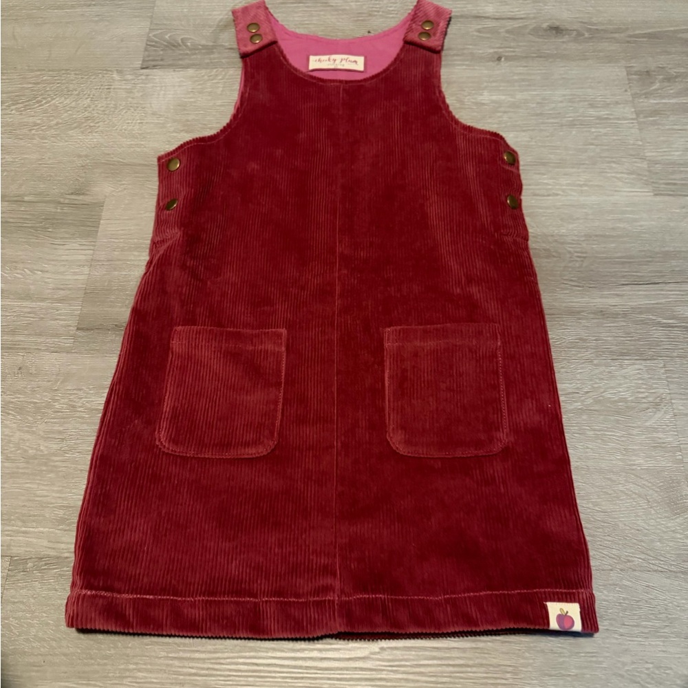 Cheeky Plum Red Corduroy Kids Dress